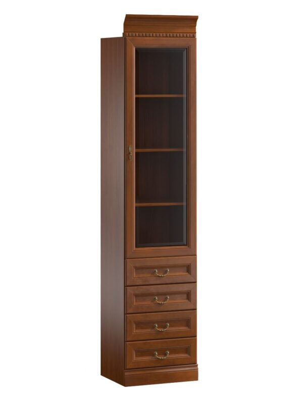 MEBLE-TARANKO-BARCELONA-BA-9-P-VITRINA-NOVY-ORECH-NABBI-1 TARANKO Barcelona BA-9 P rustikálna vitrína nový orech – Obrázok 1