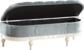 TARANKO Florencja FL čalúnená lavica s úložným priestorom svetlomodrá (Velvet-B1 175) / vanilka – Obrázok 2