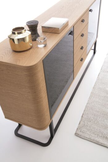 TARANKO Grande GR-K3 komoda dub (Grande 01) / čierna – Obrázok 3