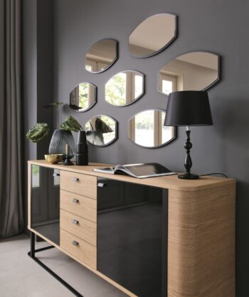 TARANKO Grande GR-K3 komoda dub (Grande 01) / čierna – Obrázok 4