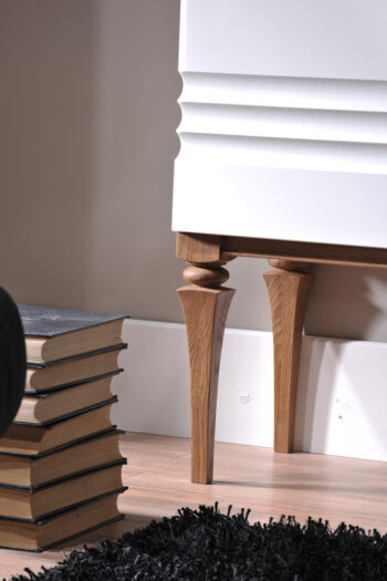 TARANKO Torino TO-K3 komoda biely vysoký lesk / dub Torino – Obrázok 4