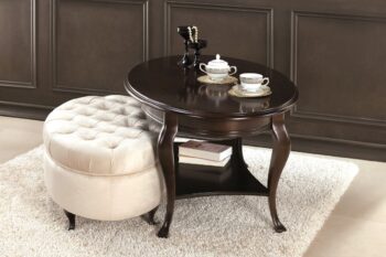 TARANKO Verona V-5B rustikálny okrúhly konferenčný stolík hnedá – Obrázok 2