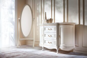 TARANKO Verona V rustikálne stojace zrkadlo krém patyna – Obrázok 2