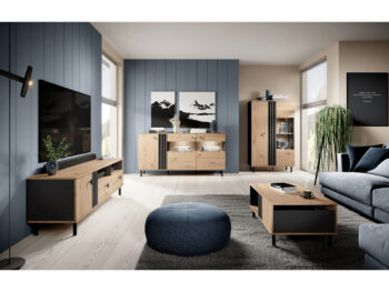 TV stolík Medis B 165 v elegantnom prevedení dub artisan a čierny antracit je ideálnym doplnkom pre moderné interiéry. Tento kus nábytku od značky KONDELA ponúka nielen štýlový vzhľad, ale aj praktické využitie. S rozmermi 165,1 cm na šírku, 49,2 cm na výšku a hĺbkou 40 cm…