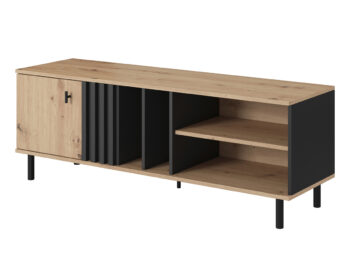 TV stolík Medis C 138 v elegantnom prevedení dub artisan a čierny antracit je ideálnym doplnkom pre moderné interiéry. Tento kus nábytku od značky KONDELA ponúka nielen štýlový vzhľad, ale aj praktické využitie. S rozmermi 138,1 cm na šírku, 40 cm