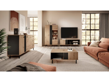TV stolík Medis C 138 v elegantnom prevedení dub artisan a čierny antracit je ideálnym doplnkom pre moderné interiéry. Tento kus nábytku od značky KONDELA ponúka nielen štýlový vzhľad, ale aj praktické využitie. S rozmermi 138,1 cm na šírku, 40 cm