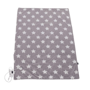 KONDELA Medisa Typ 1 vyhrievacia plyšová deka 130x180 cm sivá / vzor hviezdy – Obrázok 11