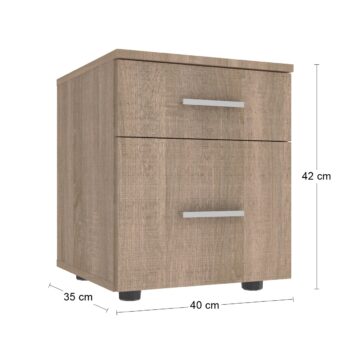 Jednoduchosť a elegancia nočného stolíka MELATO bude skvelým praktickým doplnkom a ozdobou Vašej spálne. Vyrobený je z kvalitnej drevotrieskovej dosky, v nadčasovom prevedení dub sonoma. Pozostáva z dvoch zásuviek, ktoré sa otvárajú pomocou valčekových koľajničiek a pre lepšiu manipuláciu sú…