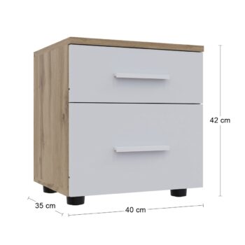 Jednoduchosť a elegancia nočného stolíka MELATO bude skvelým praktickým doplnkom a ozdobou Vašej spálne. Vyrobený je z kvalitnej drevotrieskovej dosky, v nadčasovom prevedení dub tahoe / biela. Pozostáva z dvoch zásuviek, ktoré sa otvárajú pomocou valčekových koľajničiek a pre lepšiu manipuláciu sú…