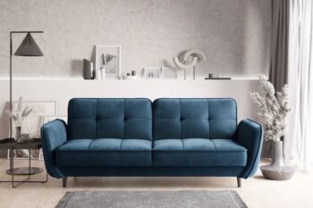 Rozkladacia pohovka Mellis spája eleganciu s moderným štýlom.Sedačka je doplnená funkciou spánku s elegantnými drevenými nohami, ktoré prinesú nádych prírody do každej miestnosti. Šírka sedačky 220 centimetrov je vhodná do stredne veľkej obývačky, 11 centimetrové nohy zase opticky zväčšia menšiu miestnosť a umožnia vám upratovať pod nábytkom. Vďaka rozkladaciemu mechanizmu click-clack rýchlo a jednoducho premeníte pohovku na pohodlné lôžko. Mellis ponúka plochu na ležanie 190x110 centimetrov. Estetickú stránku sedačky majú na svedomí ozdoby v podobe prešívania. Sedaciu súpravu môžete umiestniť k stene, alebo aj do priestoru nakoľko zadné časti sú očalúnené poťahovou látkou.Nábytok je vyplnený vysoko flexibilnou HR penou, ktorá je známa svojou pevnosťou a odolnosťou. Sedák pohovky aj operadlo sú vybavené taktiež týmto typom peny. Rozkladacia sedačka Bellis je vybavená aj kvalitným jadrom typu B a taštičkovými pružinami. Rozmery:ŠxHxV: 220 cm x 90 cm x 83 cmhĺbka sedu: 55 cmvýška sedu: 45 cmhmotnosť: 102 kghustota peny operadla: HR penahustota peny sedadla: HR penaplocha na spanie: 110 x 190 cmNábytok obsahuje montážny plán vrátane všetkých potrebných spojovacích prvkov.Dodávame v demonte v dvoch samostatných balíkoch:1. 190x120x40 cm 80kg          2.85x65x45 cm 22kg Upozornenie: Váš monitor z hľadiska nastavenia nemusí zobrazovať farby také, ako sú v skutočnosti.