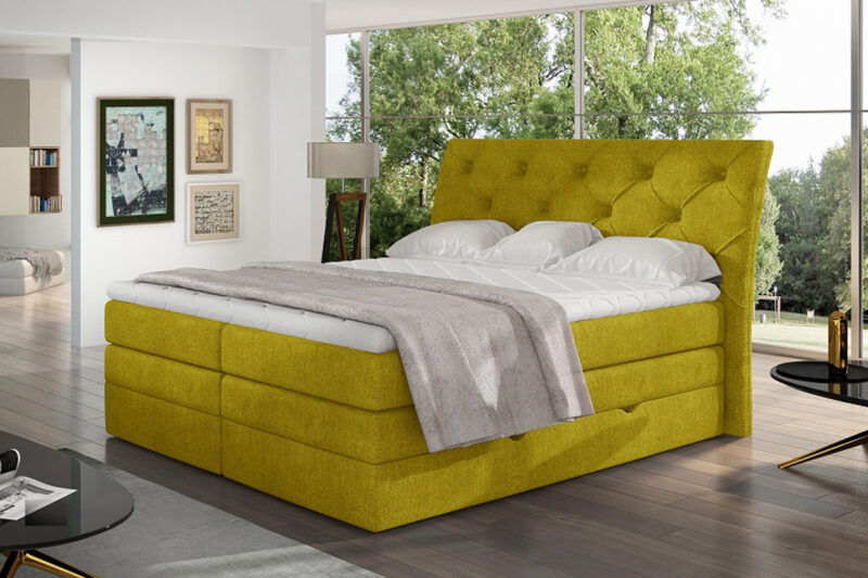 MEMENTO 12 boxpringová posteľ 180 x 200 cm, Omega 68 Manželská posteľ Memento patrí k boxpringovým posteliam, ktoré zosobňujú eleganciu, luxus a pohodlný odpočinok v jednom. Je vyrobená z vysoko kvalitných materiálov, čo zaisťuje jej dlhodobé používanie. Táto atraktívna posteľ bude vo vašej spálni vynikať a stane sa súčasťou vášho domova.V spodnej časti postele Memento sa nachádzajú dva priestranné úložné priestory. Nad úložným priestorom je zabudovaný matrac, ktorý je vyplnený bonellovými pružinami v spojení s PUR penou o hustote T-25. Na ňom sa nachádza matrac, ktorý je vyplnený pružinami POCKET, čo sú vysokokvalitné taštičkové pružiny. V cene postele je tiež TOPPER - vrchný krycí matrac. Je vyplnený PUR penou o hustote T3030. Topper eliminuje medzeru medzi matracmi a vytvára tak mäkký a hladký povrch na spanie. Dekoratívnym prvkom postele je jej prešívané vysoké čelo. Vyzerá veľmi štýlovo a zároveň slúži ako operadlo a chráni stenu pred oderom. Manželská posteľ Memento je čalúnená pevnou a kvalitnou poťahovou látkou Omega 68. Rozmery postele (š,v,h): 198 x 120 x 215 cm. Výška spacej plochy: 62 cm. Spacia plocha: 180 x 200 cm.Ďalšie charakteristiky:Tvrdosť matraca - H3Obojstranný matracHypoalergénny poťahPoťah je snímateľný (na zips) - možnosť prať na 40°CV našej ponuke nájdete aj ďalšie prevedenia tejto štýlovej postele.Dodávame v demontovanom stave.