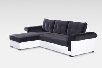Rozkladacia sedačka MENDET  je spojením skvelého moderného dizajnu a elegancie. Vyniká nielen svojím vzhľadom, ale i praktickým spracovaním. Je vhodná do moderných typov interiérov.Sedák je tvorený kvalitnými vlnovcovými pružinami v kombinácii s PUR penou. Zabezpečuje tak maximálny komfort počas sedenia. Je čalúnená látkou Casablanca 2316 a Madryt 120 - ekokoža.Sedačka disponuje praktickým úložným priestorom na uloženie vašej posteľnej bielizne a podobne. Po rozložení vám poskytne spaciu plochu o rozmere: 200 x 143 cm. Je vhodná na príležitostné spanie.Rozmery rohovej sedačky (š,d,v): 265 x 159 x 84 cm.Sedačka je univerzálna - je možné ju zložiť s pravým aj ľavým umiestnením rohu.