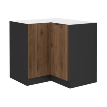 Predstavujeme vám dolnú rohovú kuchynskú skrinku Menzo 90x90 DN 2F BB, ktorá je ideálnym riešením pre moderné kuchyne. Táto skrinka v elegantnom farebnom prevedení čierna/orech prinesie do vášho interiéru štýlový a sofistikovaný vzhľad.