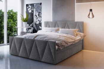 Štýlová a elegantná posteľ MERENGE, patrí medzi moderné manželské postele. Výrazným dizajnovým prvkom je jej čelo, ktoré tiež ochráni vašu stenu pred oderom.Posteľ je čalúnená. Použitá je kvalitná látka COSMIC 160. Disponuje praktickým úložným priestorom. Súčasťou postele je bonelový matrac a rošt. Pre väčší komfort si môžete dokúpiť praktický vrchný krycí matrac TOPPER (viď. doporučené produkty).Celkové rozmery postele (š,v,h): 185 x 102 x 216 cm. Výška predného čela postele: 56 cm. Výška spacej plochy 45 cm. Maximálna nosnosť postele: 240 kg.V našej ponuke nájdete aj ďalšie prevedenia a rozmery postelí MERENGE.Dodávame v demontovanom stave.