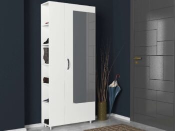 MERYA – Elegantná predsieňová zostavaUrobte zo svojej predsiene štýlové a funkčné miesto s našou predsieňovou zostavou MERYA. Táto moderná biela zostava je navrhnutá tak, aby poskytovala nielen dostatok úložného priestoru, ale aj elegantný vzhľad, ktorý bude ozdobou vašej predsiene.Typ tovaru: Predsieňová zostavaVhodné do miestnosti: PredsieňMateriál: LTD a skloRozmer: 80 x 185 x 28.6 cmFarba: BielaVybavenie: Zrkadlo, skriňa, šatník a vešiakyHrúbka materiálu: 18 mmPoznámka: Dodávame v demonte.Predsiňová zostava MERYA ponúka kombináciu skrine, šatníka, vešiakov a veľkého zrkadla, čo zaisťuje dostatok úložného priestoru pre všetky vaše potreby. Vyrobená z kvalitných materiálov LTD a skla s hrúbkou 18 mm, zaručuje dlhú životnosť a odolnosť. Čistý biely dizajn dodáva zostave moderný a svieži vzhľad, ktorý ľahko zapadne do každého interiéru.Pridajte do svojej predsiene eleganciu a praktickosť s predsieňovou zostavou MERYA, ktorá kombinuje skvelý dizajn s funkčnosťou!
