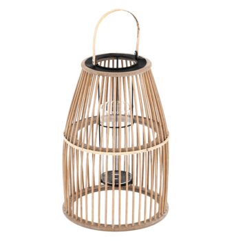 Drevený lampáš Miles Typ 1 s výškou 34,5 cm je elegantným doplnkom pre váš interiér. Tento moderný lampáš v prírodnej farbe kombinuje masívny bambus a kov, čo mu dodáva jedinečný vzhľad a zaručuje dlhú životnosť. Jeho nepravidelný tvar a svetlá farebnosť prinesú do vášho domova nádych prírody…