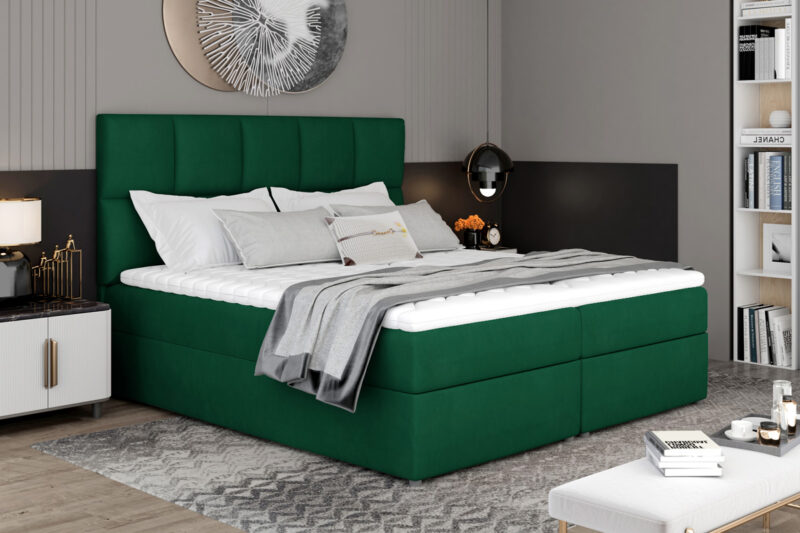 MILLY manželská posteľ 185, Kronos 19 Exkluzívna a pohodlná manželská posteľ MILLY Vás hneď zaujme svojím módnym čelom. Jeho výška a jednoduchý tvar s prešívaním zabezpečí posteli elegantný a moderný vzhľad. Dokonale sa hodí do Vašej spálne, kde Vám poskytne miesto potrebné na relax a oddych.Posteľ MILLY má vysoký matrac, veľký čalúnený rám a úložný priestor. Konštrukcia postele je vyrobená v kombinácii dreva a LTD materiálu. Spacia plocha 185 x 200 poskytne dostatočne veľkú plochu pre odpočinok. Matrac má tvrdosť H3 a je tvorený kombináciou bonellových pružín a PUR peny s hustotou T25. Spolu s vrchným topperom zabezpečí pohodlnosť a uloženie Vašej chrbtice do správnej polohy. Je hypoalergénny. Posteľ je čalúnená veľmi príjemnou látkou Kronos 19.Rozmery:- šírka: 185 cm,- výška: 124 cm.- hĺbka: 210 cm.Výška matraca 15 cm, výška toppera 4 cm. Matrac a topper je v cene postele. V ponuke aj ďalšie farby čalúnenia.