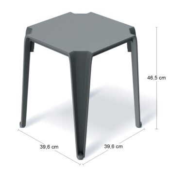 NABBI MLT1 plastový konferenčný stolík tmavosivá - Image 2