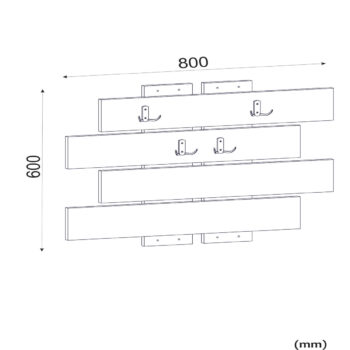 Praktický vešiakový panel MOLLY vás zaujme svojim farebným prevedením vhodným do väčšiny interiérov.Je vyrobený z kvalitnej 18 mm laminovanej dosky, ktorá je nenáročná na údržbu.Farebné prevedenie: orech / biela matnáRozmery: š80 x v60 cm.Dodávame v demonte. 