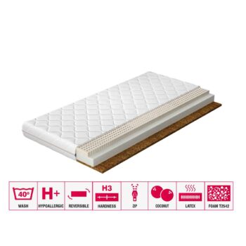 NABBI Moni 120 obojstranný penový matrac kokosová doska / PUR pena / latex / látka – Obrázok 3