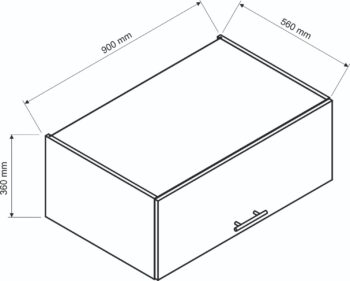 Kuchynský nábytok MOON bol vytvorený pre milovníkom minimalistických kuchýň. Je v jednoduchom a nadčasovom dizajne. Jej predné časti sú charakteristické ako anti-fingerprint - ochrana nábytku proti odtlačkom prstov. Korpus nábytku je vyrobený zo 16 mm hrubej LTD dosky. Predné dvierka sú vyrobené z akrylovej matnej dosky s hrúbkou 18,7 mm. Horná kuchynská skrinka je v čiernej farbe v matnom prevedení. Rozmery (š,v,h): 90 x 36 x 56 cm.Úchyty nie sú v cene. Je potrebné ich doobjednať.Dodávame v demontovanom stave.