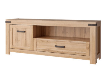 TV stolík Moratiz 1D1S/160 v elegantnom prevedení dub wotan je ideálnym riešením pre moderné interiéry. Tento kus nábytku od značky KONDELA ponúka nielen štýlový vzhľad, ale aj praktické využitie. S rozmermi šírka 160,2 cm, hĺbka 40,1 cm a výška 62,6 cm poskytuje dostatok…
