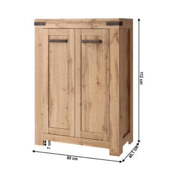 Dvojdverová komoda Moratiz 2D/80 v elegantnom prevedení dub wotan je ideálnym riešením pre tých, ktorí hľadajú praktický a moderný nábytok do svojho interiéru. Táto komoda od značky KONDELA ponúka dostatok úložného priestoru vďaka svojej šírke 80 cm, výške 112 cm a hĺbke 40,1 cm…