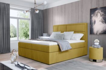 MOREN je vkusná, elegantná, dokonale mäkká a pohodlná boxspring kontinentálna posteľ v modernom klasickom štýle, ktorá je dostupná v rozmere 160 x 200 cm.Výnimočný komfort umocňuje 53 cm vysoký sedák a výplň lôžka. Bonnell matrac a pena T25 poskytujú užívateľovi nábytku najvyšší komfort a dokonale stabilizujú polohu tela počas odpočinku. Toto riešenie zaručuje pohodlný odpočinok pre každého, pretože zdravý spánok je dobrý spánok! Okrem značného komfortu stojí za pozornosť aj povrchová úprava jednotlivých prvkov modelu. Vysoké čelo postele, šité v tvare nepravidelných obdĺžnikov, je mäkkou, pohodlnou a neoceniteľnou oporou a zaujímavou dekoráciou do spálne.Vďaka dvom priestranným kontajnerom na lôžkoviny je náš boxspring nielen funkčným zariadením domácnosti, ale aj vlastnou oázou pokoja, vďaka čomu je používanie takejto postele skutočným pôžitkom. Oplatí sa mať  posteľ ako Moren ,spokojnosť zaručená.Rozmery:ŠxHxV: 160 x 215 x 115 cmvýška sedu: 53 cmplocha na spanie: 160 x 200 cmhmotnosť: 189 kgmatrac: pena T25 + bonnelvýška nožičiek: 2 cmUpozornenie: Váš monitor nemusí zobrazovať farby také, ako sú v skutočnosti.   