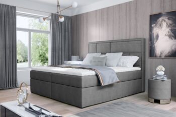 MOREN je vkusná, elegantná, dokonale mäkká a pohodlná boxspring kontinentálna posteľ v modernom klasickom štýle, ktorá je dostupná v rozme140 x 200 cm, v látke Omega 02.Výnimočný komfort umocňuje 53 cm vysoký sedák a výplň lôžka. Bonnell matrac a pena T25 poskytujú užívateľovi nábytku najvyšší komfort a dokonale stabilizujú polohu tela počas odpočinku. Toto riešenie zaručuje pohodlný odpočinok pre každého, pretože zdravý spánok je dobrý spánok! Okrem značného komfortu stojí za pozornosť aj povrchová úprava jednotlivých prvkov modelu. Vysoké čelo postele, šité v tvare nepravidelných obdĺžnikov, je mäkkou, pohodlnou a neoceniteľnou oporou a zaujímavou dekoráciou do spálne.Vďaka dvom priestranným kontajnerom na lôžkoviny je náš boxspring nielen funkčným zariadením domácnosti, ale aj vlastnou oázou pokoja, vďaka čomu je používanie takejto postele skutočným pôžitkom. Oplatí sa mať  posteľ ako Moren ,spokojnosť zaručená.Rozmery:ŠxHxV: 140 x 215 x 115 cmvýška sedu: 53 cmplocha na spanie: 140 x 200 cmhmotnosť: 189 kgmatrac: pena T25 + bonnelvýška nožičiek: 2 cmUpozornenie: Váš monitor nemusí zobrazovať farby také, ako sú v skutočnosti.   