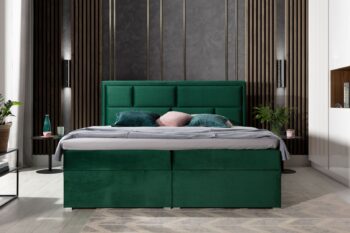 MOREN je vkusná, elegantná, dokonale mäkká a pohodlná boxspring kontinentálna posteľ v modernom klasickom štýle, ktorá je dostupná v troch rozmeroch: 140/160/180 x 200 cm.Výnimočný komfort umocňuje 53 cm vysoký sedák a výplň lôžka. Bonnell matrac a pena T25 poskytujú užívateľovi nábytku najvyšší komfort a dokonale stabilizujú polohu tela počas odpočinku. Toto riešenie zaručuje pohodlný odpočinok pre každého, pretože zdravý spánok je dobrý spánok! Okrem značného komfortu stojí za pozornosť aj povrchová úprava jednotlivých prvkov modelu. Vysoké čelo postele, šité v tvare nepravidelných obdĺžnikov, je mäkkou, pohodlnou a neoceniteľnou oporou a zaujímavou dekoráciou do spálne.Vďaka dvom priestranným kontajnerom na lôžkoviny je náš boxspring nielen funkčným zariadením domácnosti, ale aj vlastnou oázou pokoja, vďaka čomu je používanie takejto postele skutočným pôžitkom. Oplatí sa mať  posteľ ako Meron ,spokojnosť zaručená.Rozmery:ŠxHxV: 140/160/180 x 215 x 115 cmvýška sedu: 53 cmplocha na spanie: 140/160/180 x 200 cmhmotnosť: 189 kgmatrac: pena T25 + bonnelvýška nožičiek: 2 cmUpozornenie: Váš monitor nemusí zobrazovať farby také, ako sú v skutočnosti.   