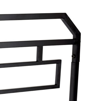 Šatníkový organizér Mungo v elegantnej kombinácii čiernej a dubu je ideálnym riešením pre moderné interiéry, ktoré potrebujú praktické a štýlové úložné priestory. Tento policovo-šatníkový typ skrine ponúka dostatok miesta na usporiadanie vášho oblečenia a doplnkov, pričom jeho rovný tvar sa…