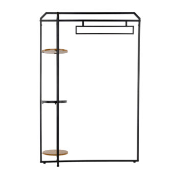 Šatníkový organizér Mungo v elegantnej kombinácii čiernej a dubu je ideálnym riešením pre moderné interiéry, ktoré potrebujú praktické a štýlové úložné priestory. Tento policovo-šatníkový typ skrine ponúka dostatok miesta na usporiadanie vášho oblečenia a doplnkov, pričom jeho rovný tvar sa…