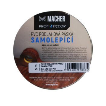 Macher, PVC podlahová páska SAMOLEPIACE Dub svetlý, 5m, hnedá