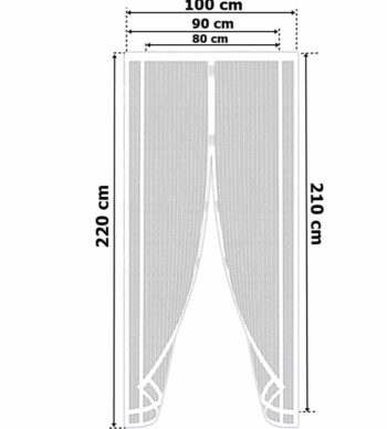 Magnetická sieť na dvere - ochrana proti hmyzu 80-100 x 210-220 cm biela