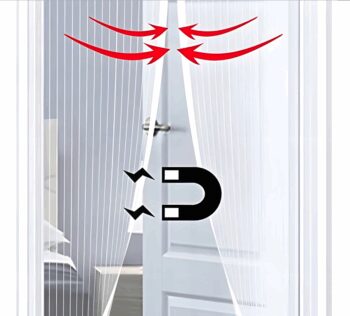 Magnetická sieť na dvere - ochrana proti hmyzu 80-100 x 210-220 cm biela
