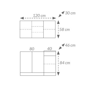 Jednoduchá kuchynská linka JANKA 120 má atraktívne prevedenie dub sonoma. Materiál LTD je jednoduchý na údržbu.Plastové úchytky.Horné skrinky sú vysoké 58 cm, dolné skrinky majú výšku 84 cm.Montážna lišta nie je súčasťou horných skriniek. Pracovná doska je súčasťou skriniek 40 cm (fotografiu pracovnej dosky nájdete v obrázkoch).Drez je potrebné dokúpiť.Dodávame demonte.
