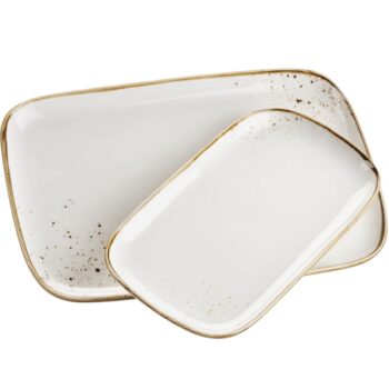 Mäser 2-dielna sada táců Pintar White hnedé bodky