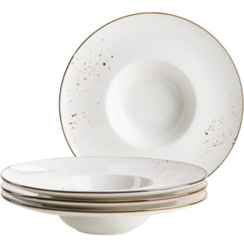 Mäser 4-dílná sada gurmánských tanierov PintarWhite hnedé bodky 26 cm