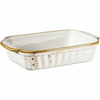 Mäser Zapekací mísa Pintar White hnedé bodky 23 x14,5 cm, S