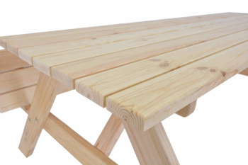 Masívny drevený pivný set so sklopnými lavicami 180 cm (prírodný)