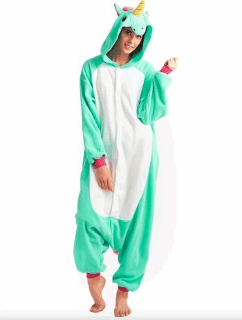 Mentolový kigurumi overal s motívom jednorožca veľkosť S