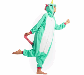 Mentolový kigurumi overal s motívom jednorožca veľkosť S