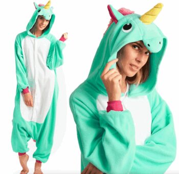 Mentolový kigurumi overal s motívom jednorožca veľkosť S
