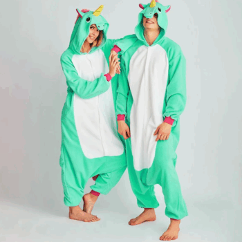 Mentolový kigurumi overal s motívom jednorožca veľkosť S