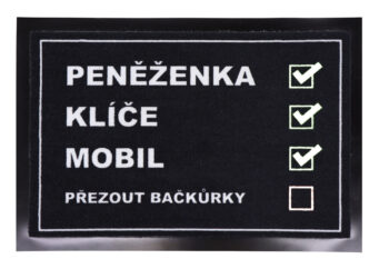 Mercury Flooring, Rohožka Checklist 40x60 cm – na von aj na doma, 40x60, čierna