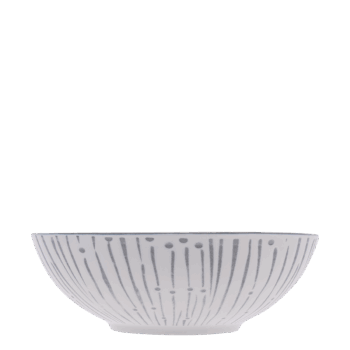 Porcelánová miska Basic biela so svetlo sivými pruhmi je z jednoduchej a elegantnej línie produktov, ktorá kladie dôraz na funkčnosť a nadčasový dizajn. Miska je vhodná na podávanie šalátov, cereálií či polievok.