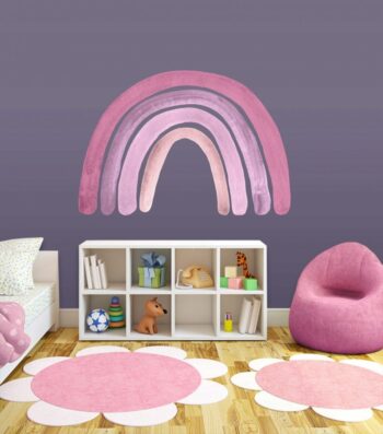 Moderná detská nálepka na stenu dúha 122 x 180 cm