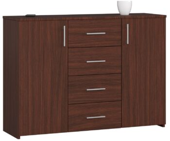 Komoda TRAVI110: Moderná elegancia v odtieni wenge Typ tovaru: Komoda, skrinka Obohaťte svoj interiér o kúsok nábytku, ktorý kombinuje funkčnosť s moderným dizajnom. Komoda TRAVI110 v exkluzívnej farbe wenge prinesie do vášho domova nádych modernej elegancie, ideálny pre spálne aj obývacie izby.  < li>Materiál: LTD - zaručuje vysokú odolnosť a dlhú životnosť Rozmer: 80 x 110 x 35 cm - opticky predlžuje a zúžuje miestnosť Farba: wenge - tmavý a hlboký odtieň pre moderné interiéry Vybavenie: 4 zásuvky - pre vaše úložné potreby < li>Štýl: moderné, dizajnové - dokonale zapadne do súčasných trendov 2 dverové - pre ľahký prístup a skvelú organizáciu  Počet políc: 4 - praktickosť a estetika v jednom  S komodou TRAVI110 získate nielen úložný priestor, ale aj štýlový doplnok, ktorý oživí každú izbu.