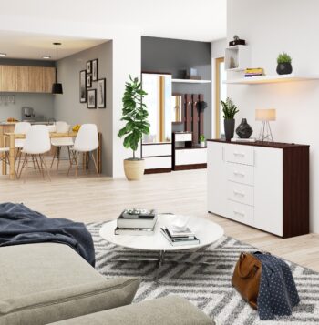 Moderná komoda TRAVI110: Perfektná kombinácia wenge a bielej Typ tovaru: Komoda TRAVI110 je skrinka, ktorá prináša svieži dizajn a funkčnosť do každého moderného domova. < p>Materiál: Kvalitný LTD materiál zaručuje vysokú odolnosť a dlhú životnosť tohto nábytku. Farba a dekor: Hlboký tón wenge v kombinácii s čistou bielou dodáva komode výnimočný vzhľad. Štýl a vybavenie: So štyrmi zásuvkami, dvoma dverovými časťami av modernom dizajnovom štýle, je TRAVI110 ideálnym riešením pre úložný priestor v súčasných interiéroch. Rozmery: Vďaka rozmerom 80 x 110 x 35 cm a celkovými 4 policami, táto komoda skvele využije priestor v miestnosti bez zbytočného zaujímania miesta. Najlepšie pre:  Spálňa : Skvelá voľba pre oblečenie, šperky alebo dokonca posteľnú bielizeň. Obývacia izba: Ideálna pre uskladnenie kníh, DVD, hudobných CD alebo dekorácií.