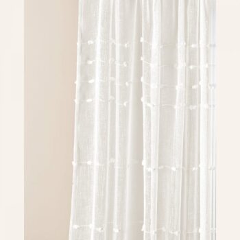 Moderná krémová záclona  Marisa  so striebornými priechodkami 300 x 250 cm